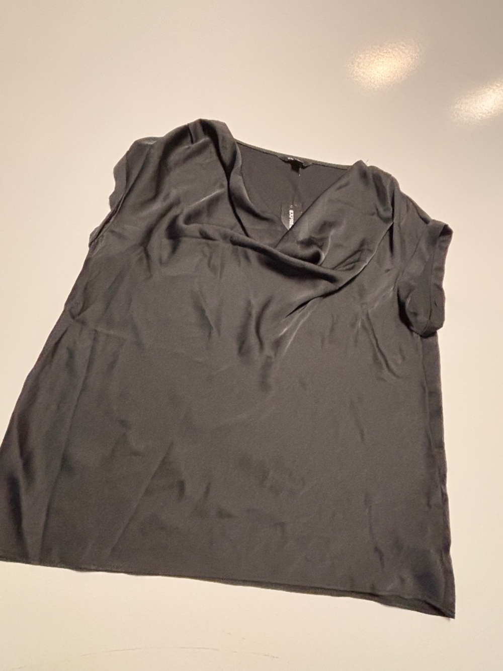 Womens Express Black Short Sleeve Blouse Size Small